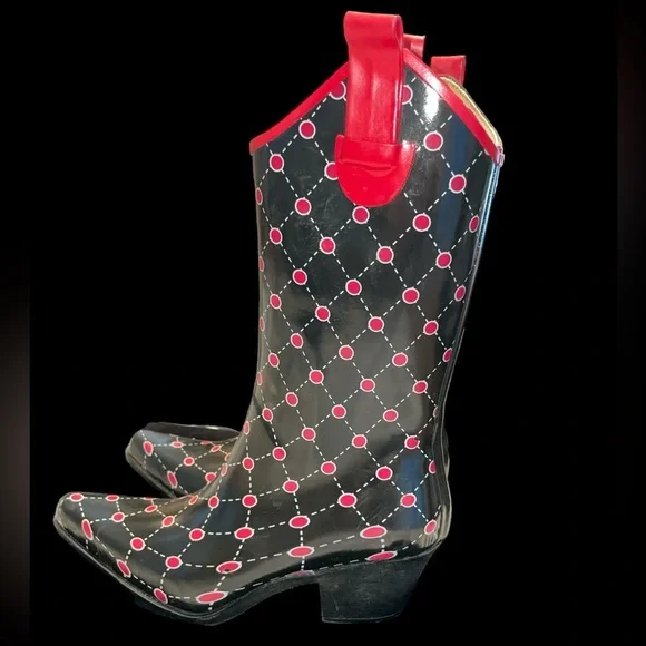 STADIUM STOMPERS Thick Rubber Cowboy Wellies - EUC (worn once) - Picture 1 of 5